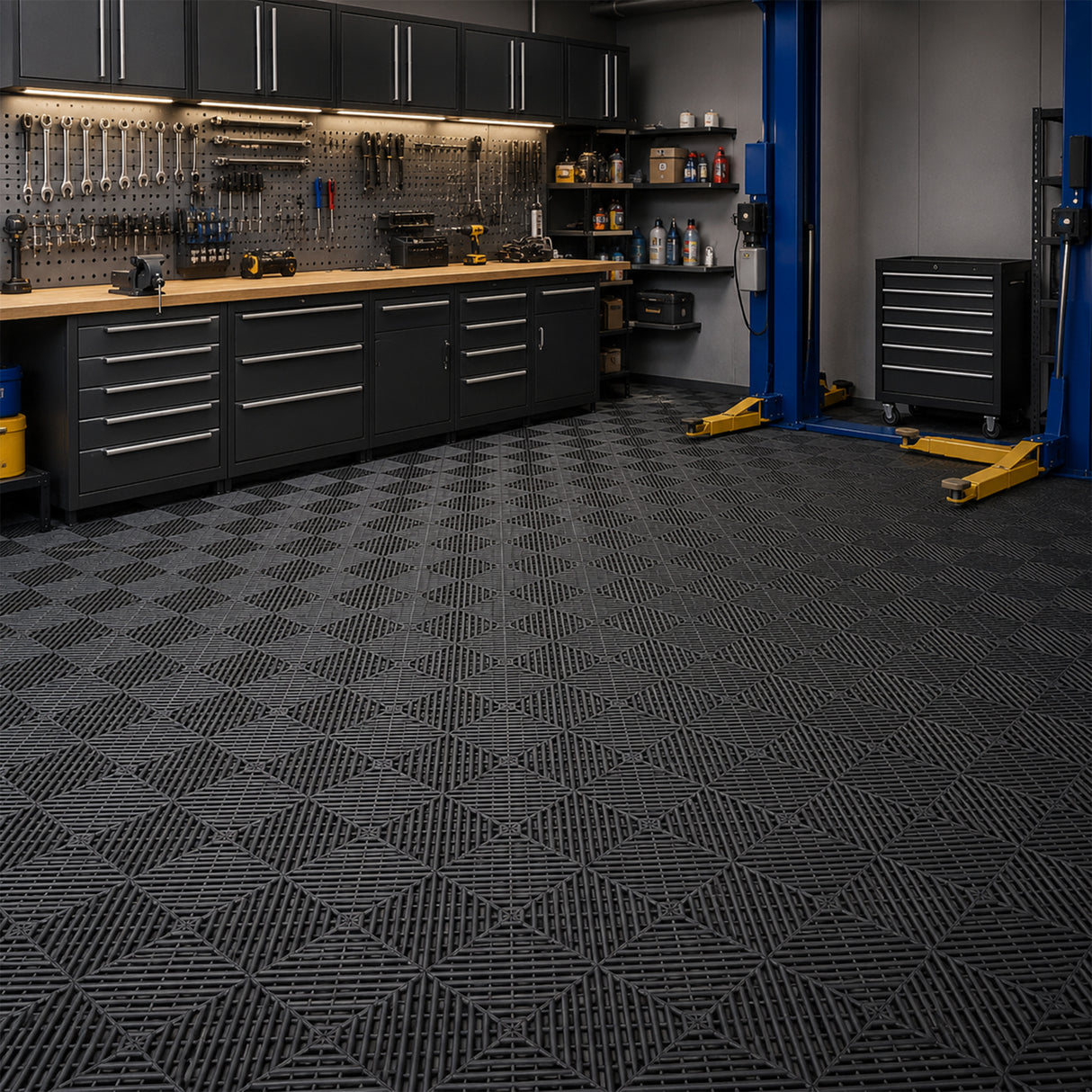 Vented Garage Floor Tiles | Snow Water Drainage | 30x30cm