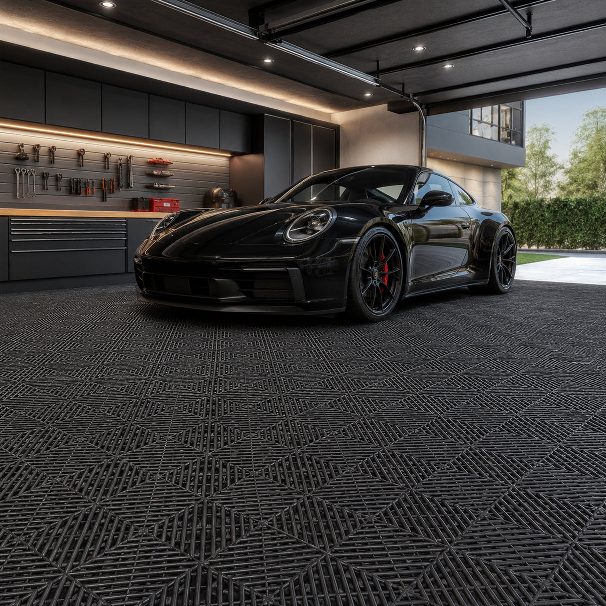 Vented Garage Floor Tiles | Snow Water Drainage | 30x30cm
