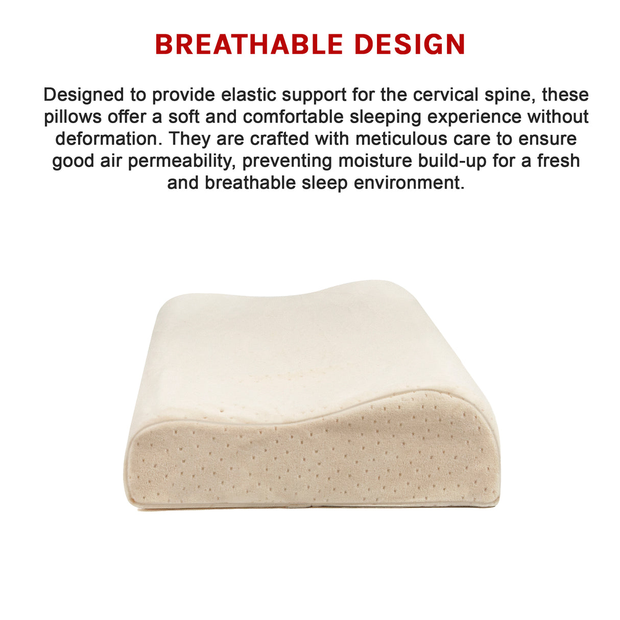 Pure Natural Latex Sleep Pillow Spine Support 30 x 50cm