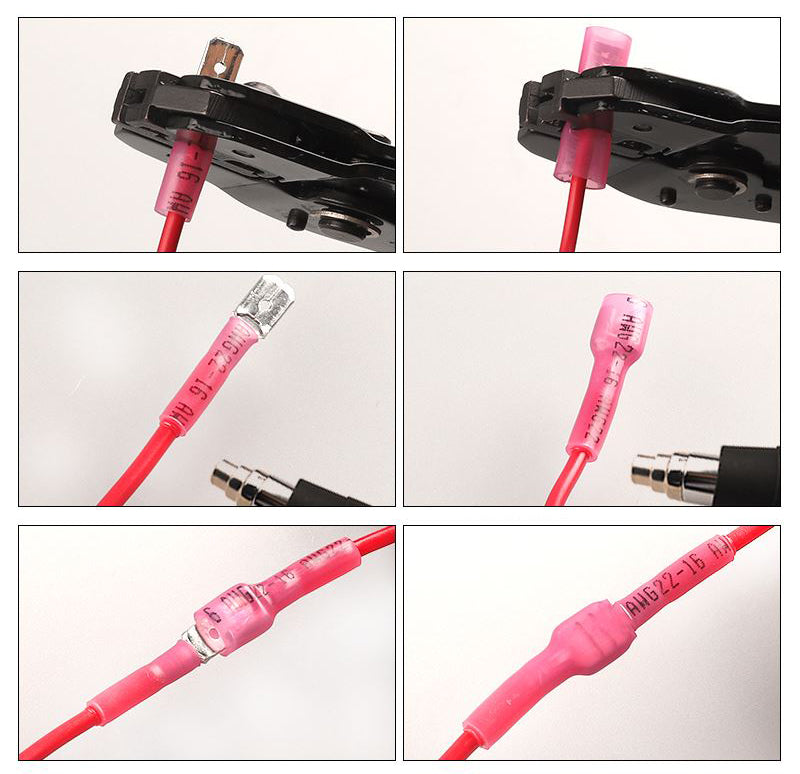 250pc Heat Shrink Spade Connectors Quick Disconnect Wire Electrical