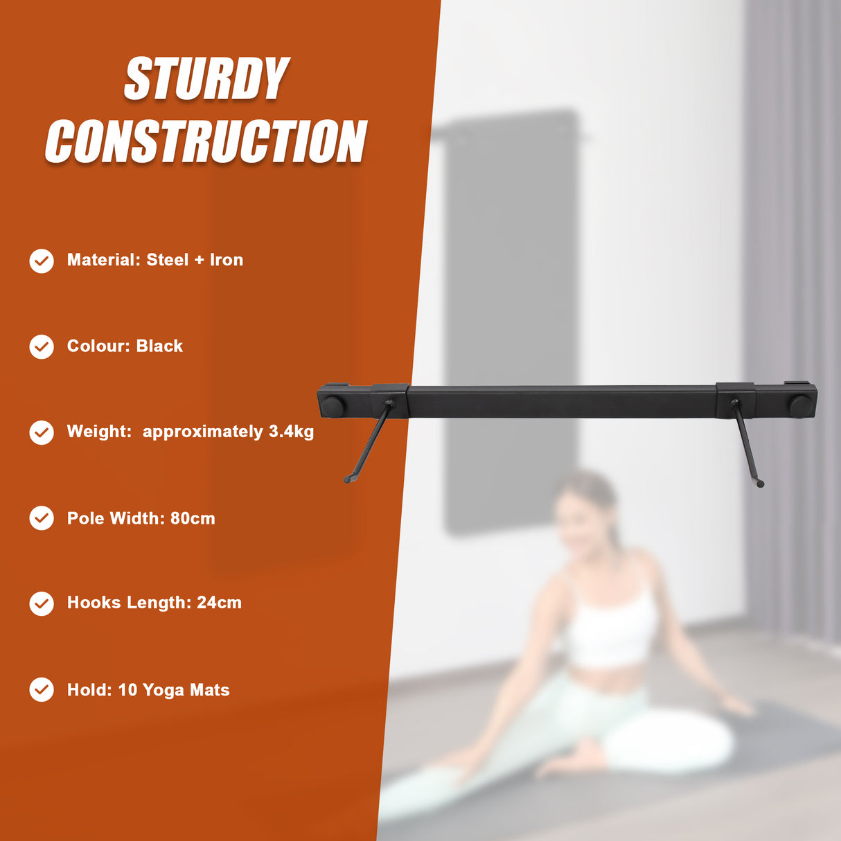 Wall Yoga Mat Gym Storage Rack Gymnastics
