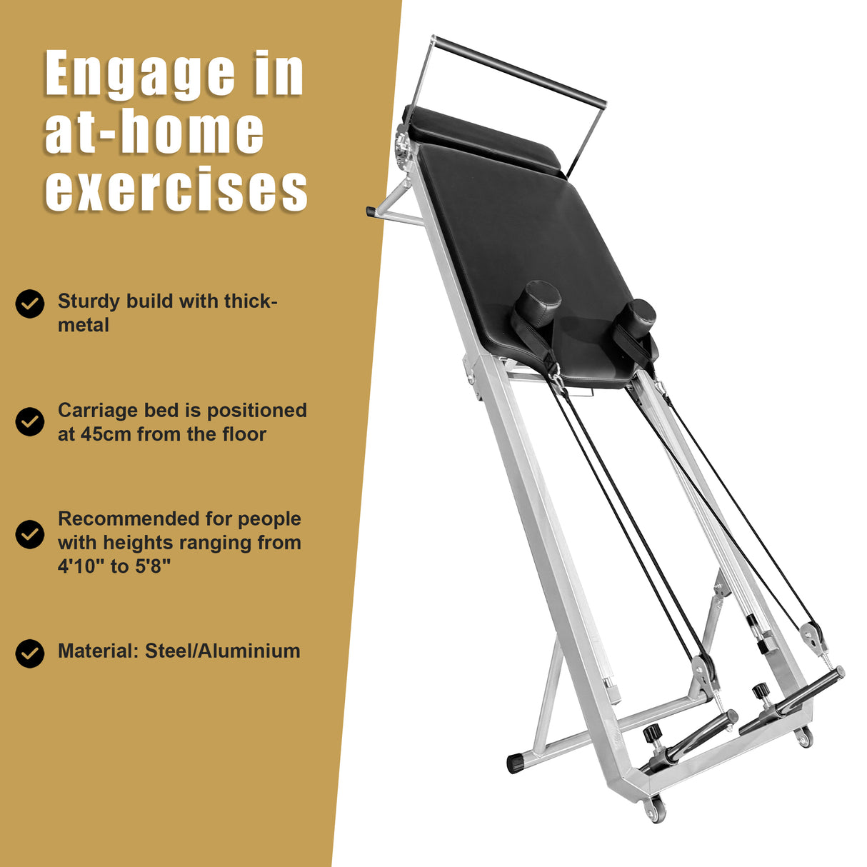 Pilates Reformer Machine Foldable Gym