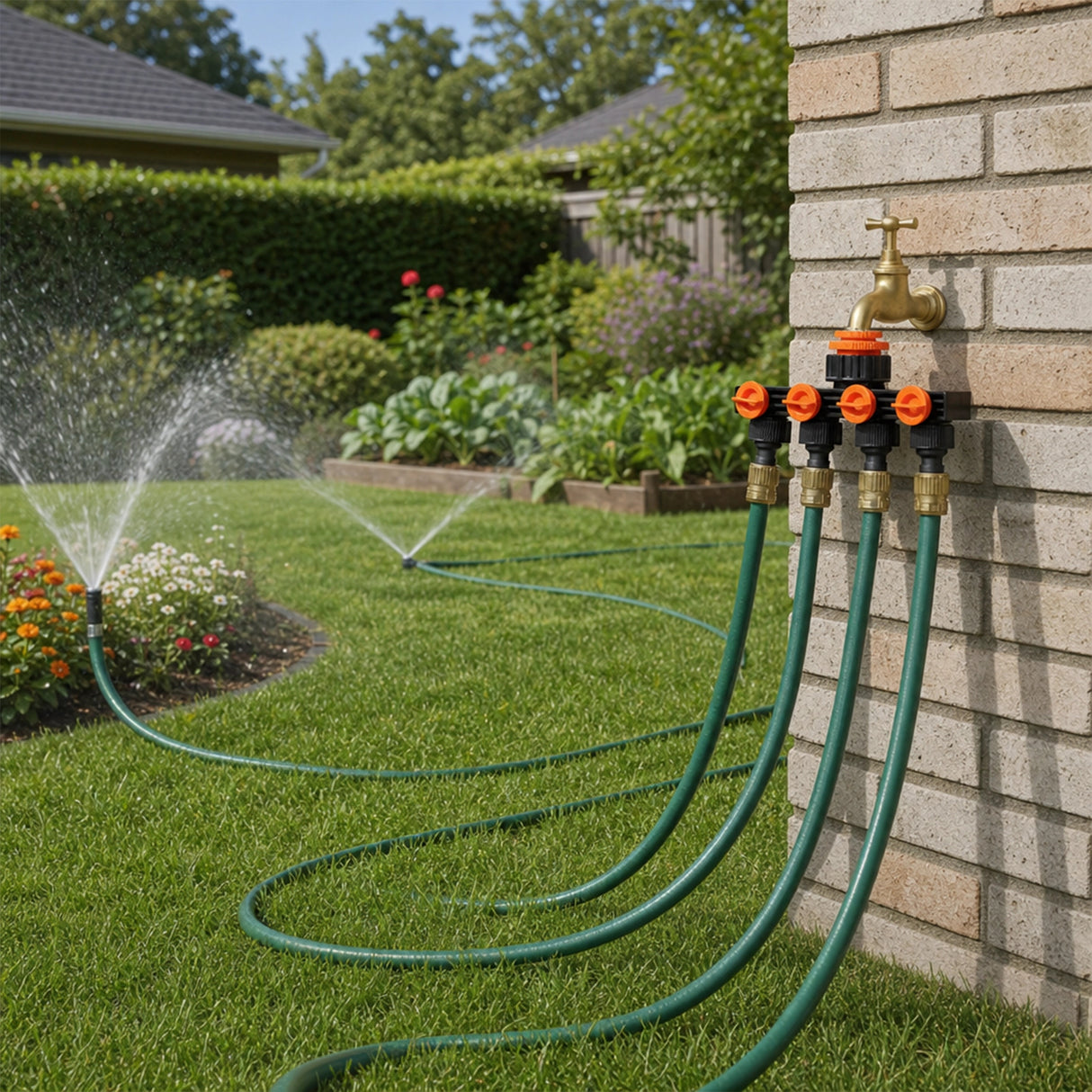 4 Way Hose Connector Tap Irrigation Garden Kit