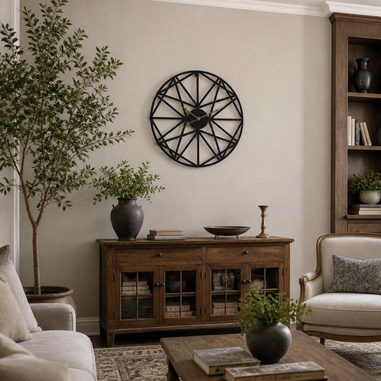 Large Metal Outdoor Wall Clock – Weather-Resistant for Garden and Home Decor