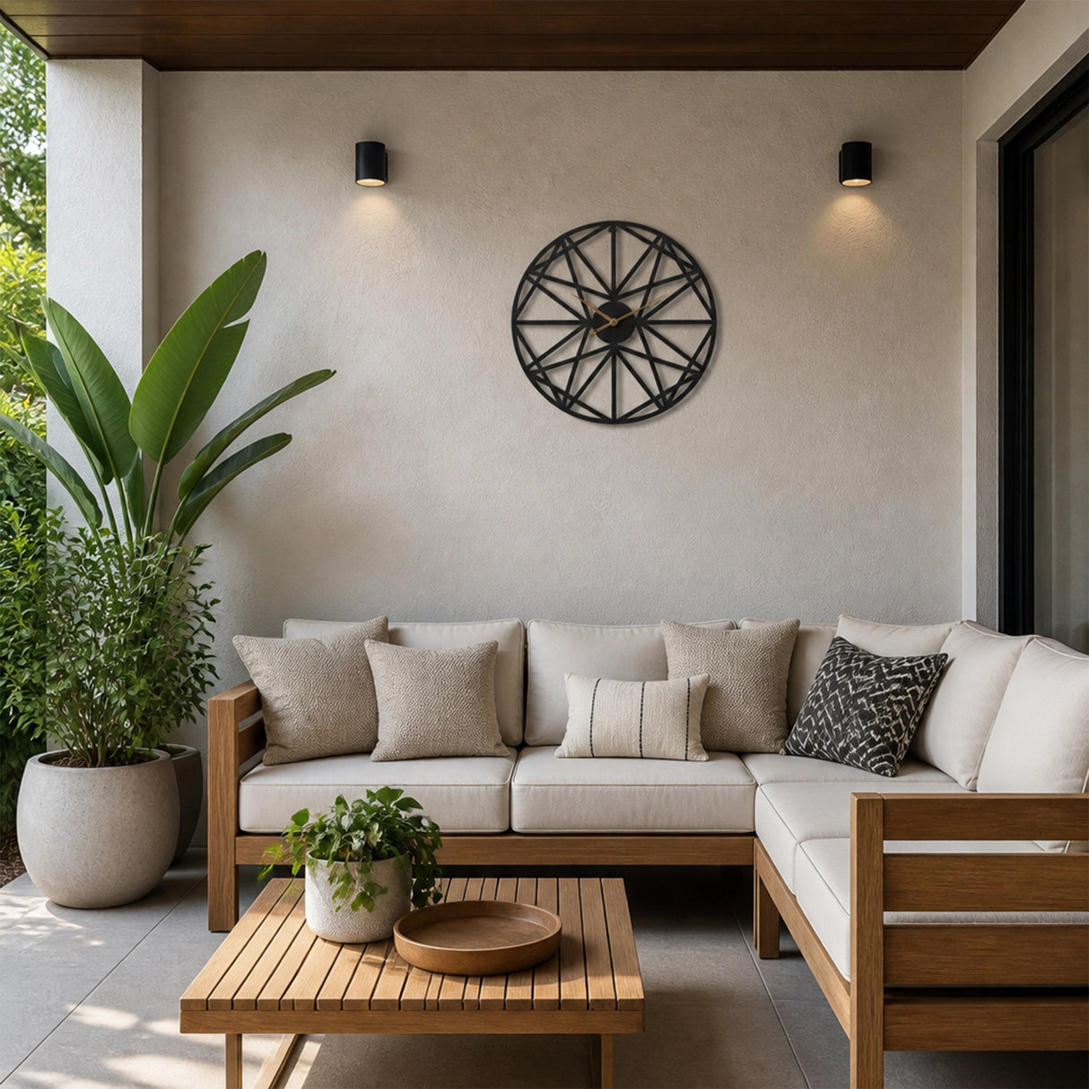 Large Metal Outdoor Wall Clock – Weather-Resistant for Garden and Home Decor