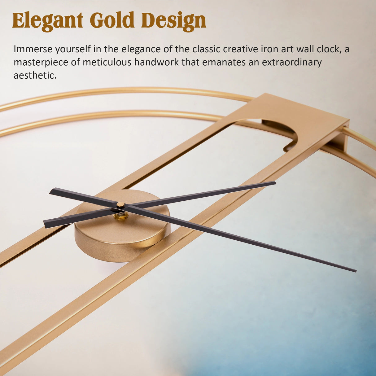 Gold Clover Metal Wall Clock