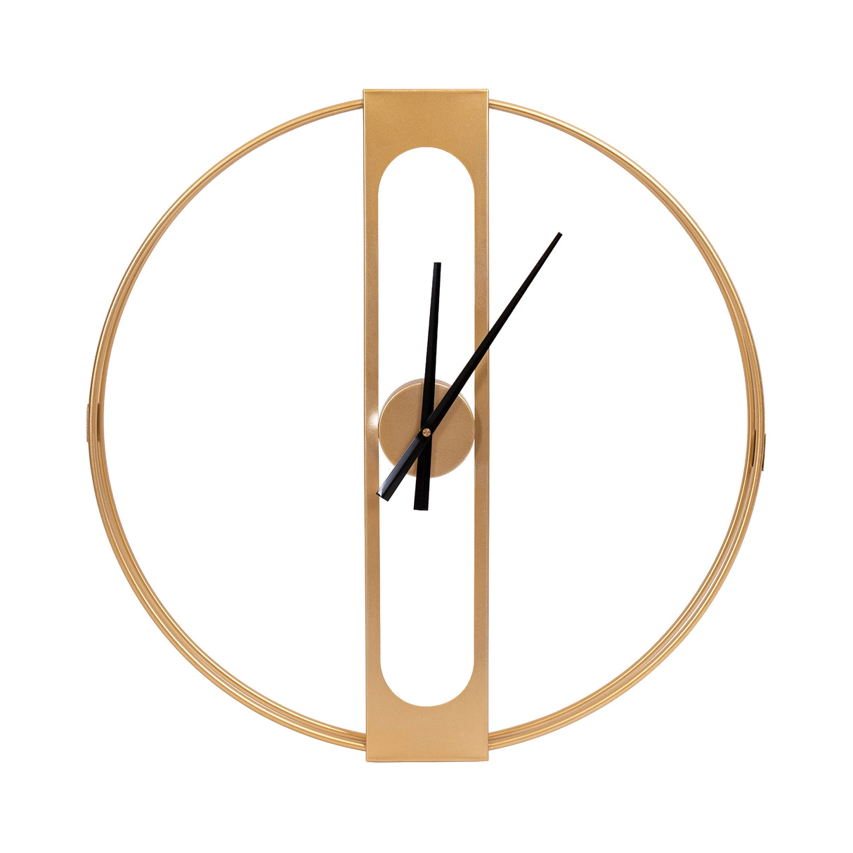 Gold Clover Metal Wall Clock