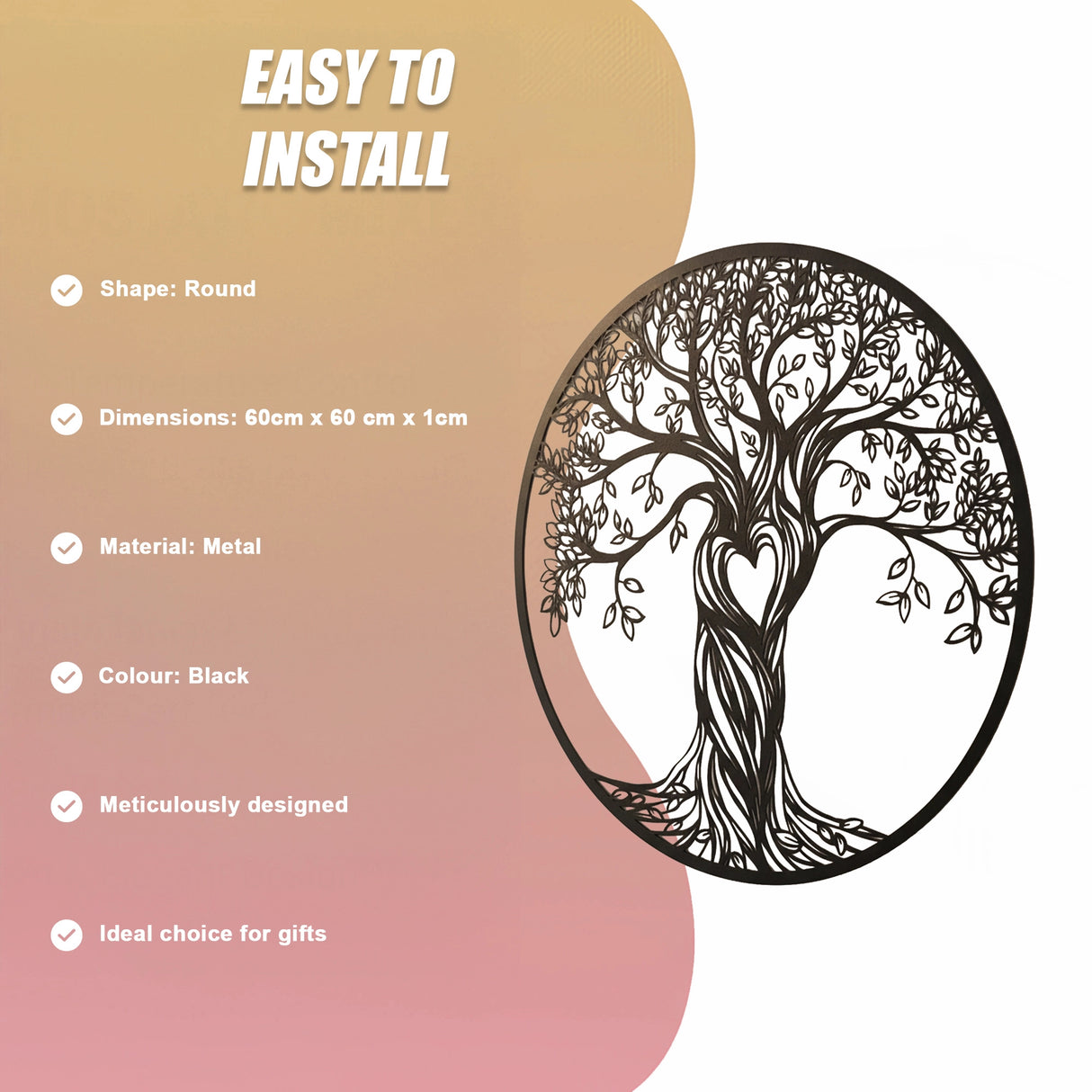 Tree Life Wall Decoration Metal Tree Wall Sculpture
