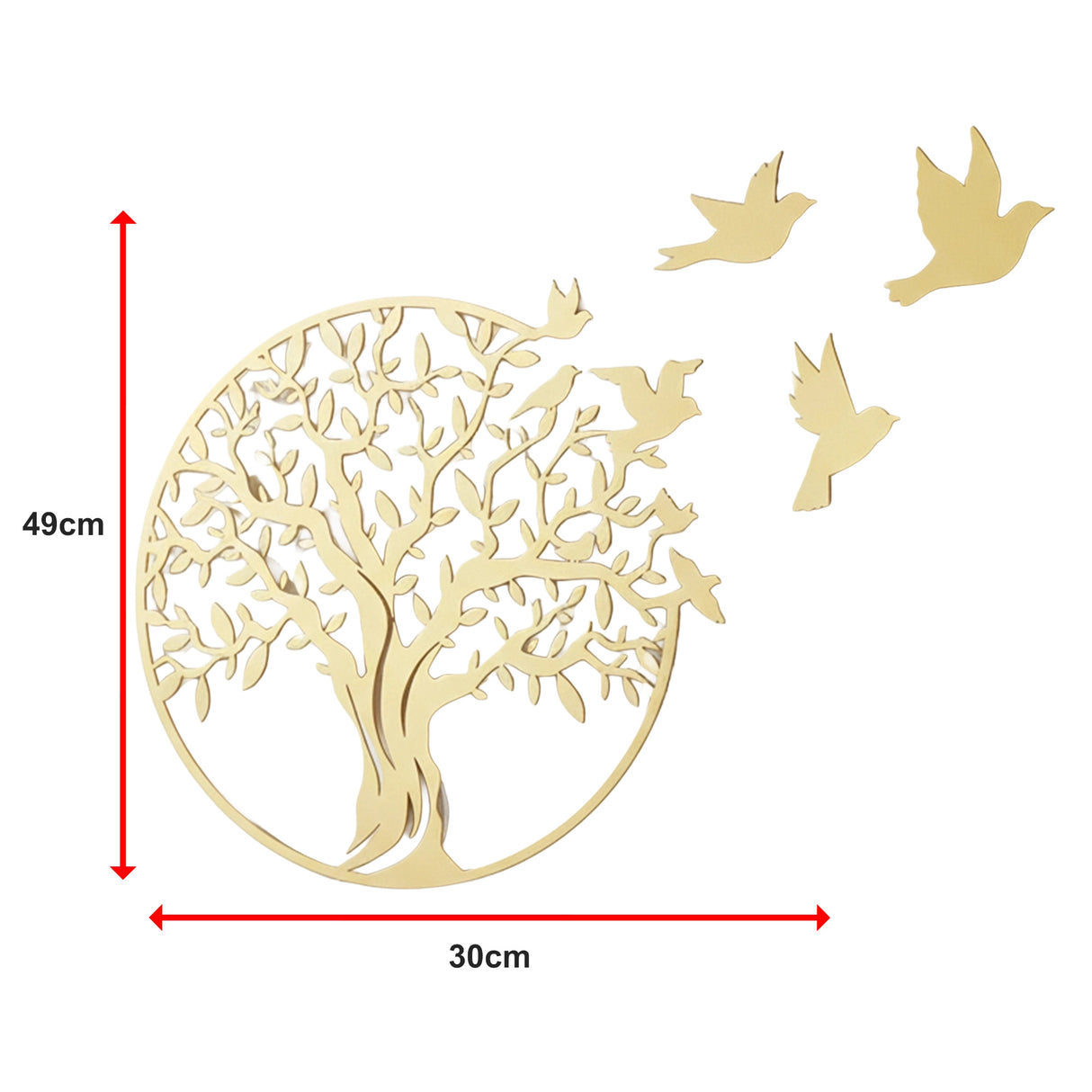 Metal Tree of Life Wall Art 7 Flying Birds Wall Sculpture