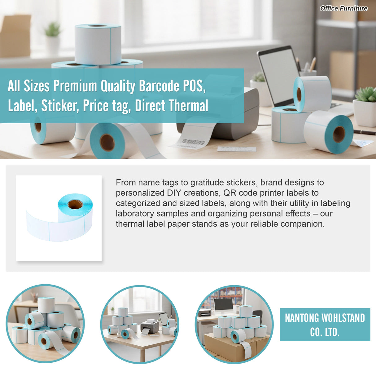 All Sizes Premium Quality Barcode POS, Label, Sticker, Price tag, Direct Thermal