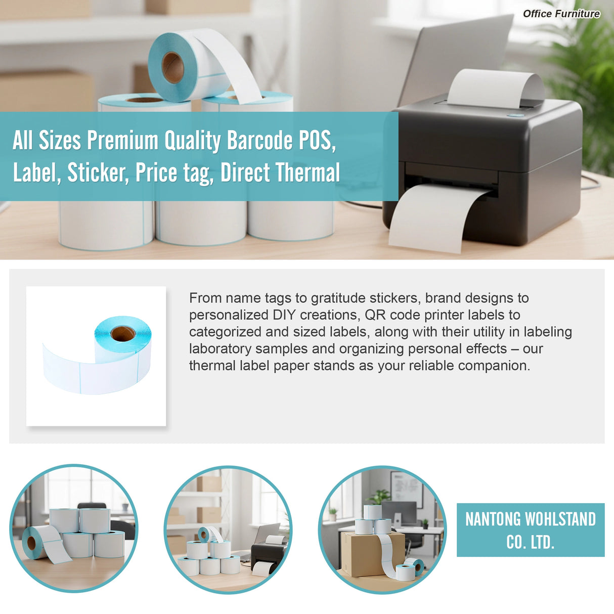 All Sizes Premium Quality Barcode POS, Label, Sticker, Price tag, Direct Thermal