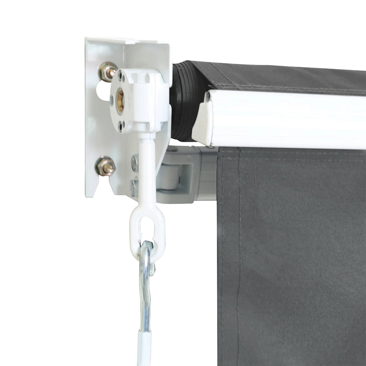 Outdoor Folding Arm Awning Retractable Sunshade Canopy Grey 3.0m x 2.5m