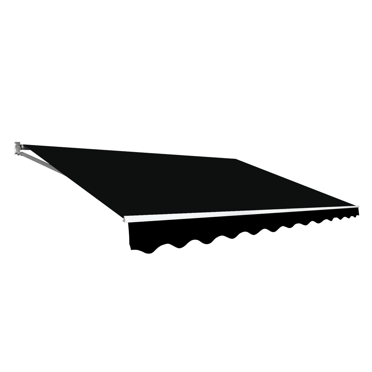Outdoor Folding Arm Awning Retractable Sunshade Canopy Black 3.0m x 2.5m