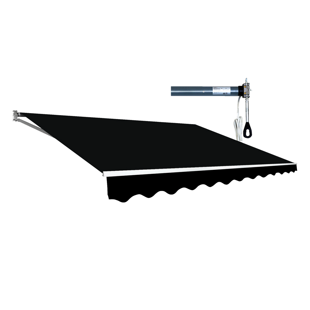 Motorised Outdoor Folding Arm Awning Retractable Sunshade Canopy Black 4.0m x 2.5m