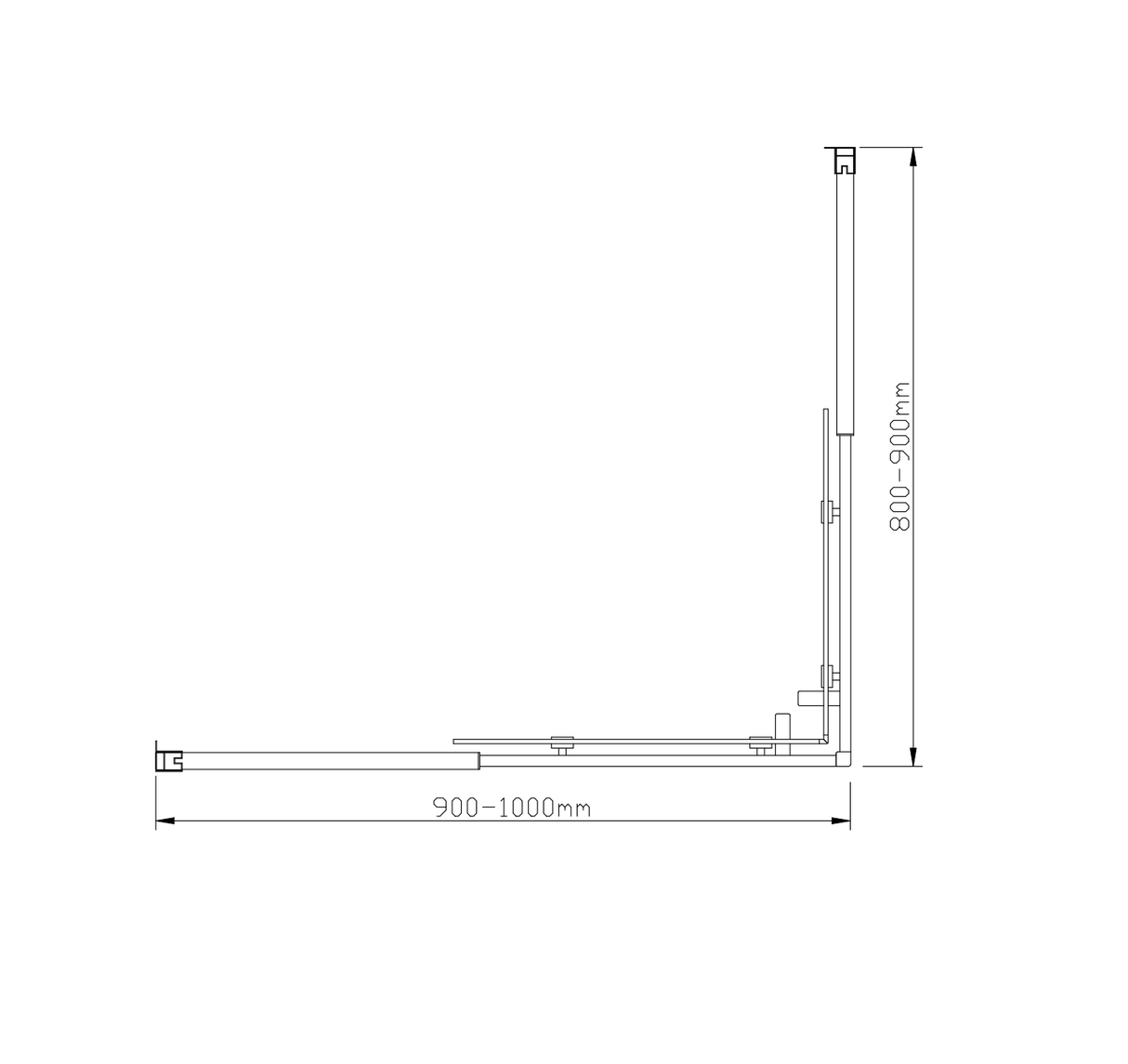 Adjustable 1000x900mm Double Sliding Door Glass Shower Screen in Chrome