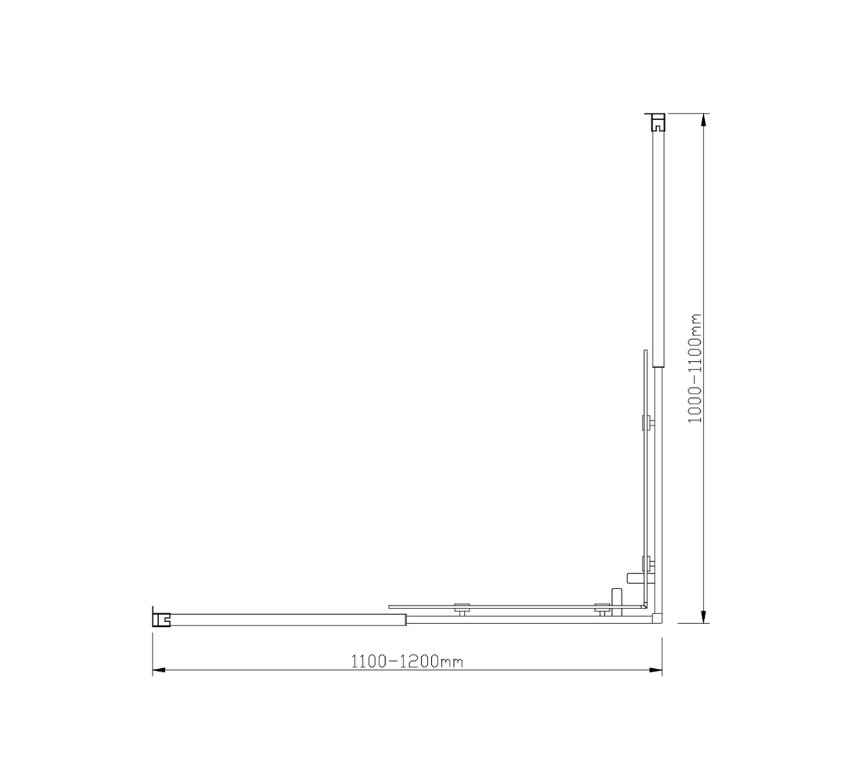 Adjustable 1200x1100mm Double Sliding Door Glass Shower Screen in Chrome