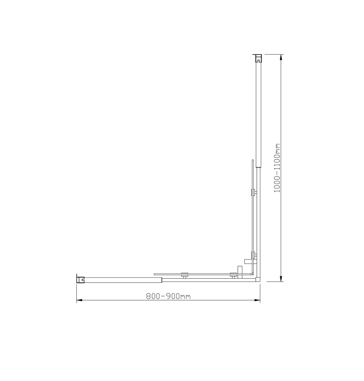 Adjustable 900x1100mm Double Sliding Door Glass Shower Screen in Black