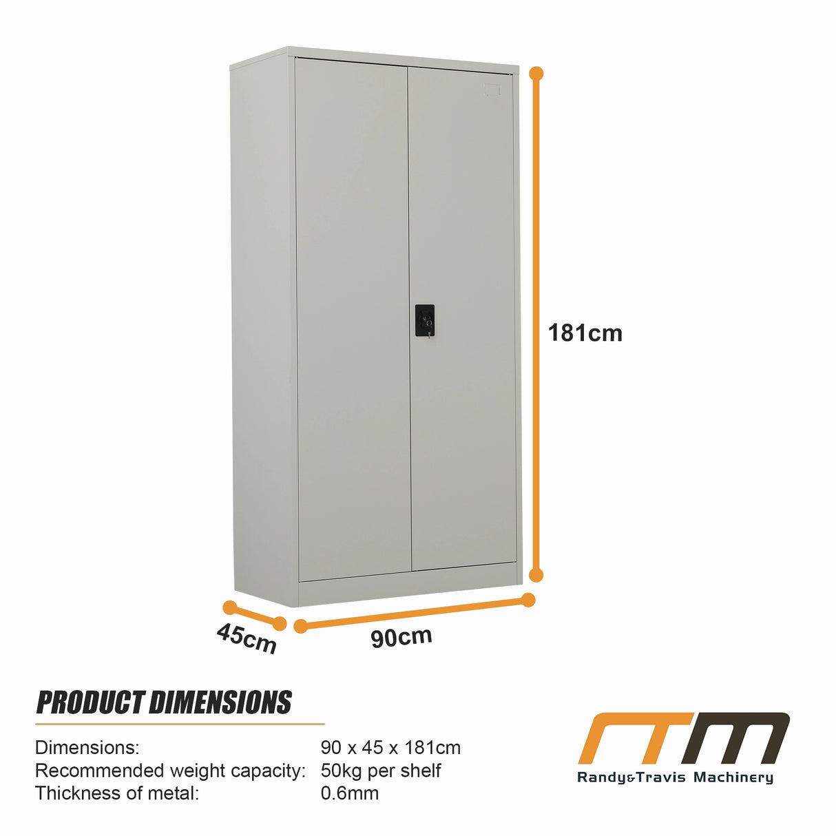 Two-Door Metal Cabinet Shelf Storage for Home Office Gym