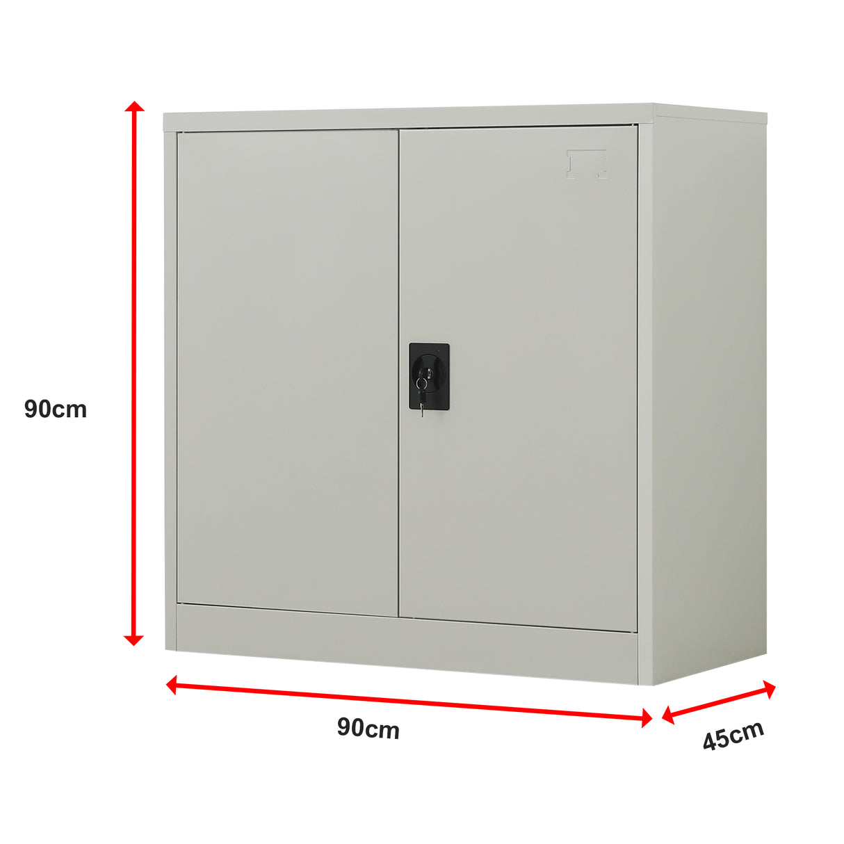 Two-Door Metal Short Cabinet Shelf Storage for Home Office Gym