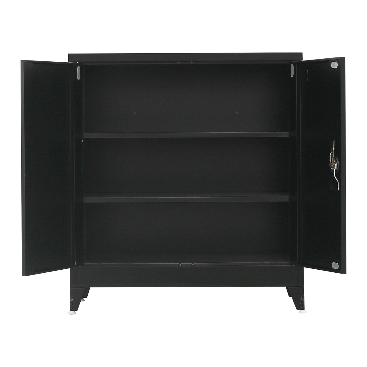 Two-Door Metal Short Cabinet Shelf Storage for Home Office Gym