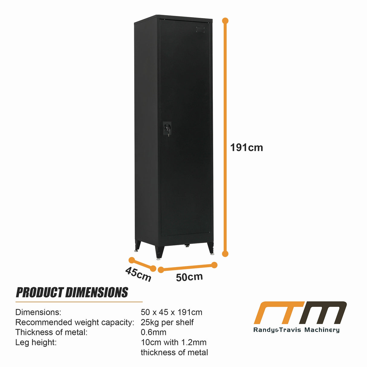 Single-Door Metal Tall Cabinet Shelf Storage for Home Office Gym