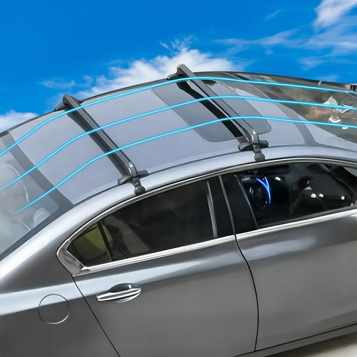 Lockable Aluminium Car Roof Rack Bars Without Rail Anti Theft Luggage Carrier