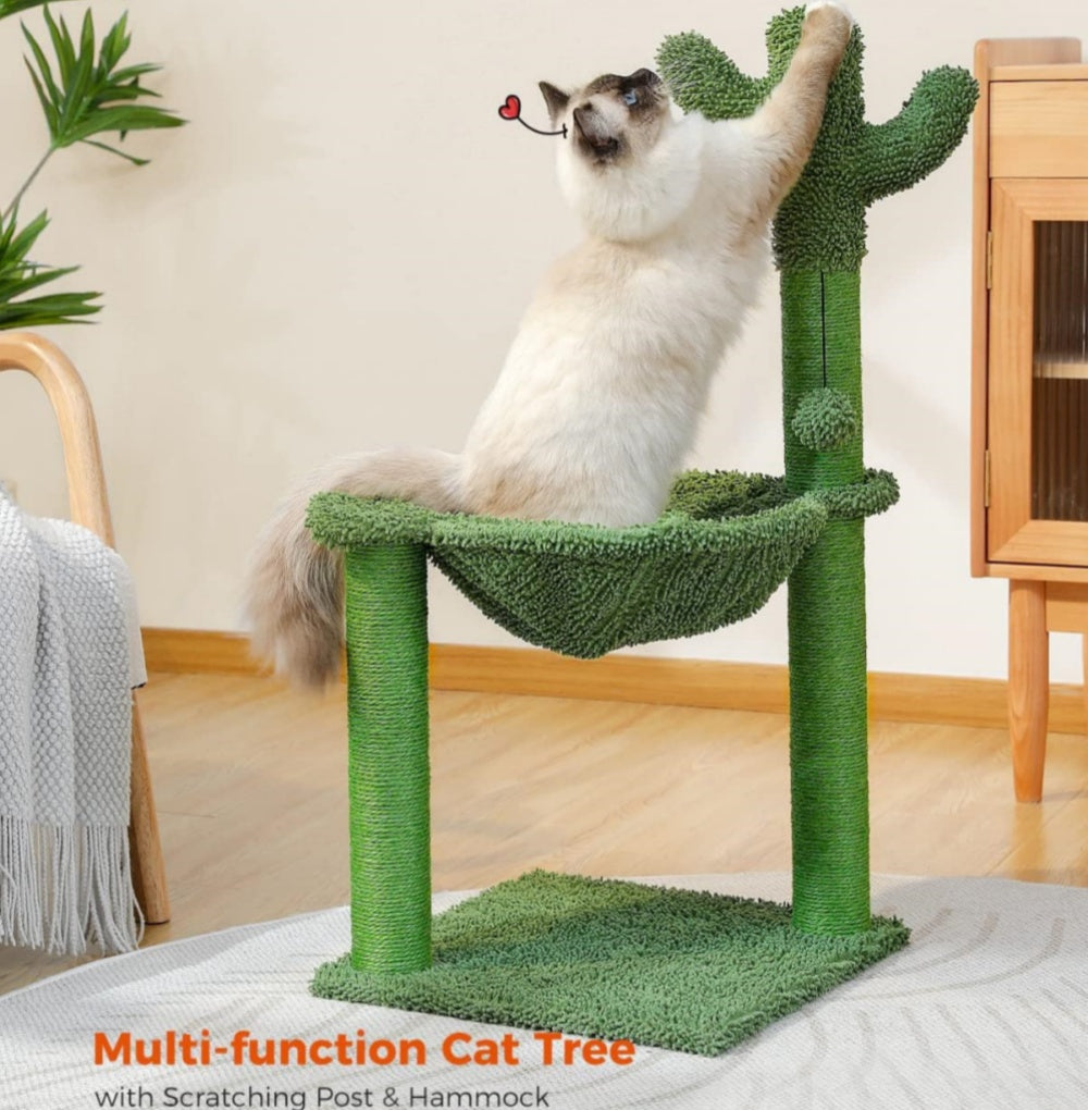 Cactus Cat Tree Tower Scratching Post Scratcher Kitten Condo House Play Bed Toys