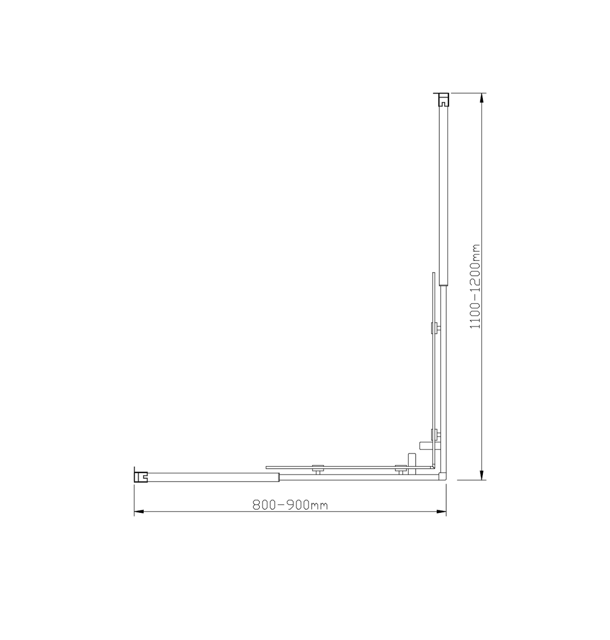 Adjustable 900x1200mm Double Sliding Door Glass Shower Screen in Gold