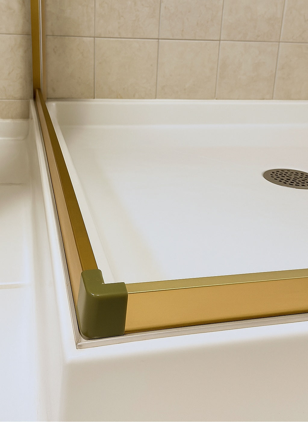Adjustable 900x1200mm Double Sliding Door Glass Shower Screen in Gold