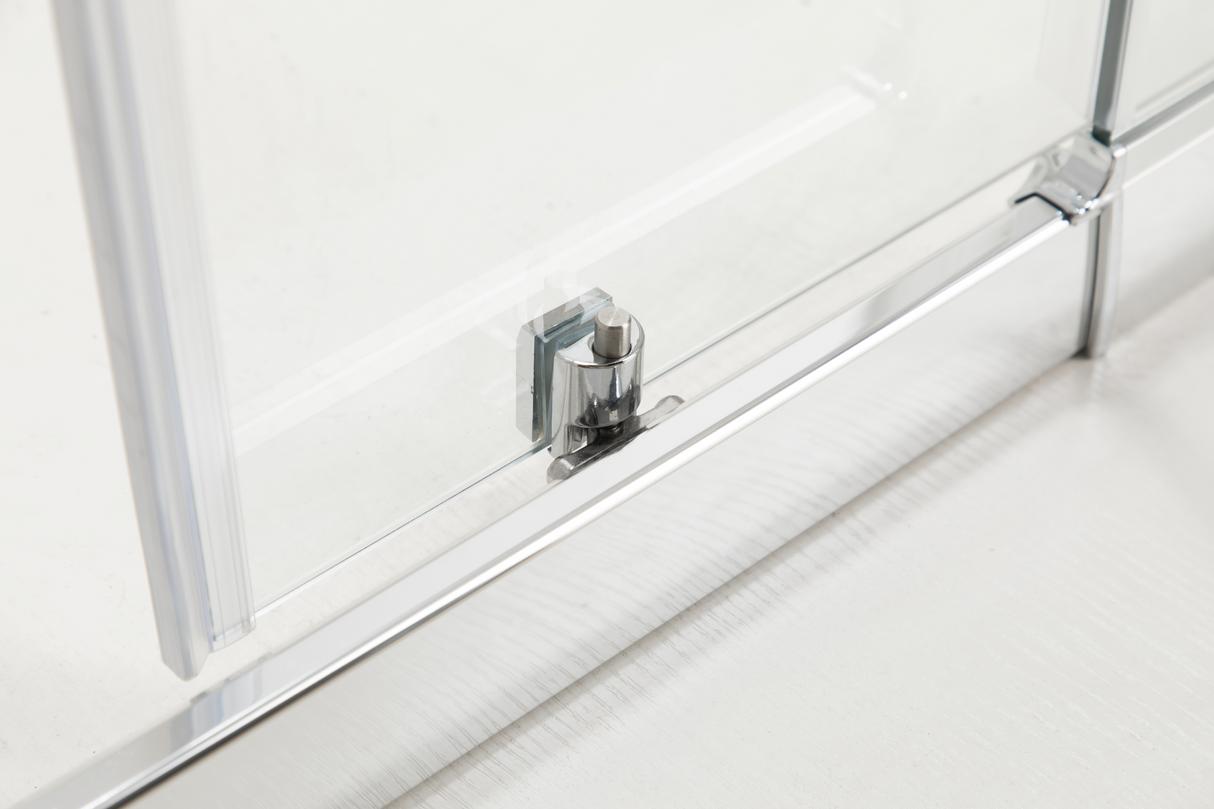 Adjustable 1300x800mm Single Door Corner Sliding Glass Shower Screen in Chrome