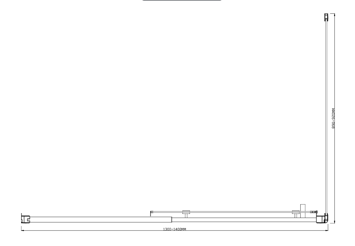 Adjustable 1400x920mm Single Door Corner Sliding Glass Shower Screen in Chrome