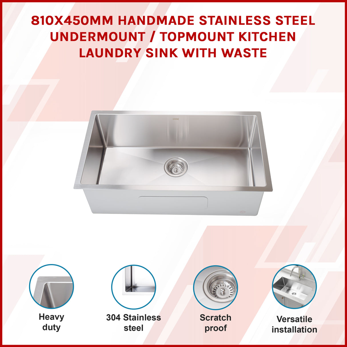 Stainless Steel Sink - 810 x 450mm