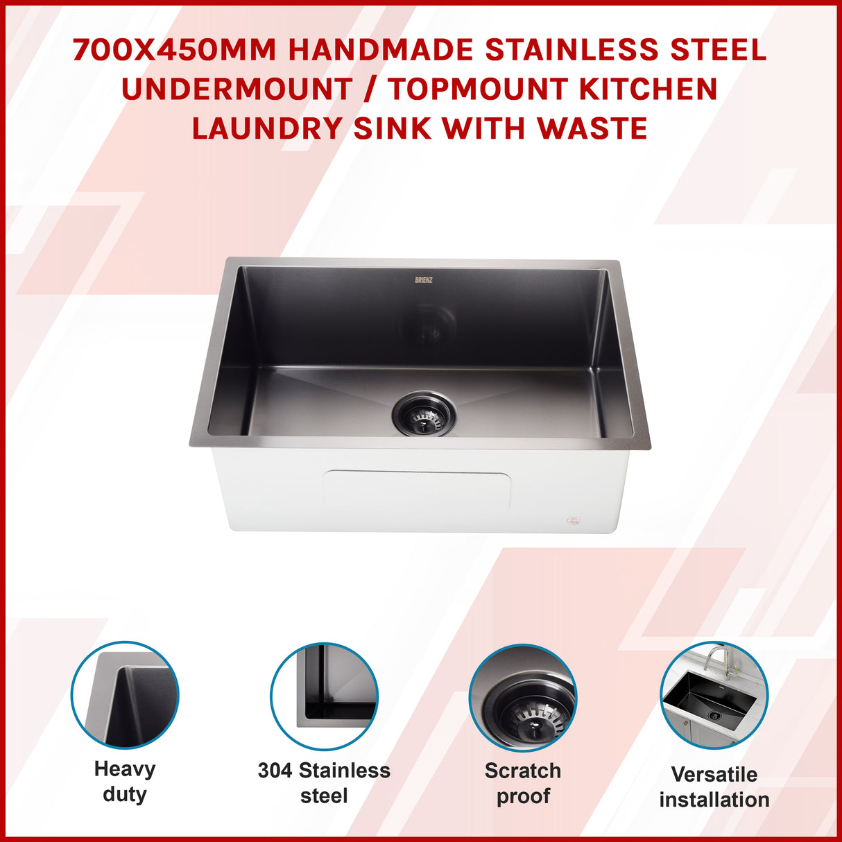 Stainless Steel Sink - 700 x 450mm