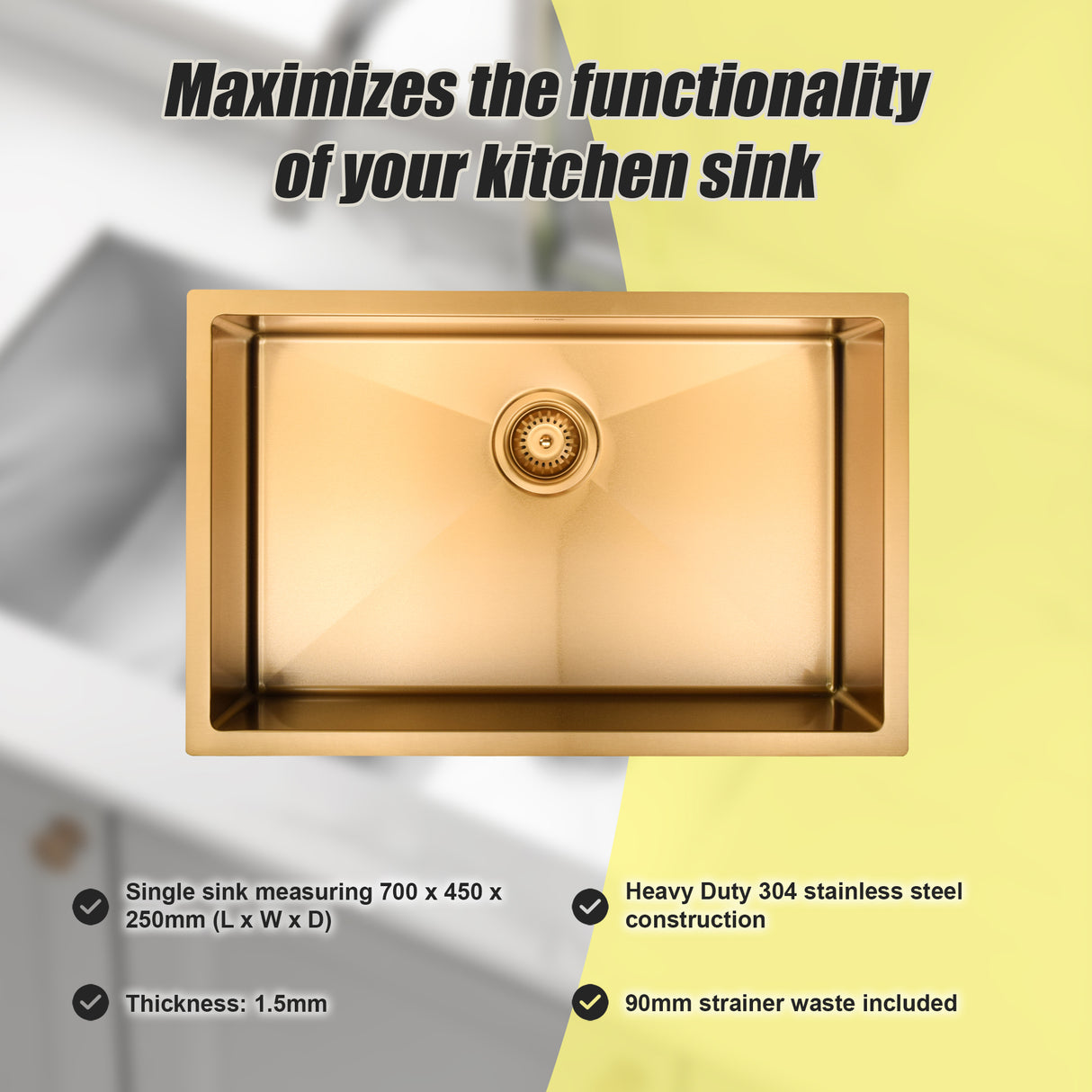 Stainless Steel Sink - 700 x 450mm