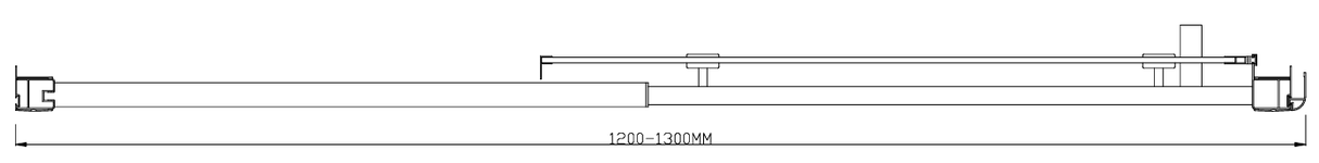 120-130cm Adjustable Wall to Wall Sliding Glass Shower Door in Black