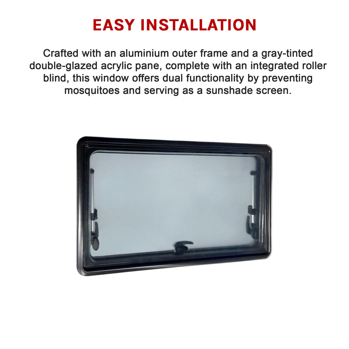 RV Caravan Camper Van Hinged Push Out Window Motorhome Exit Window 900mm x 500mm