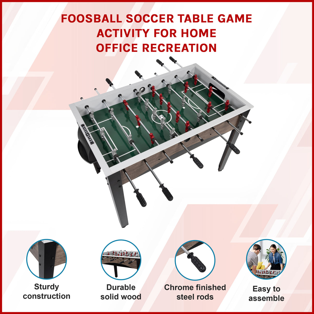 Foosball Soccer Table Game Activity for Home Office Recreation