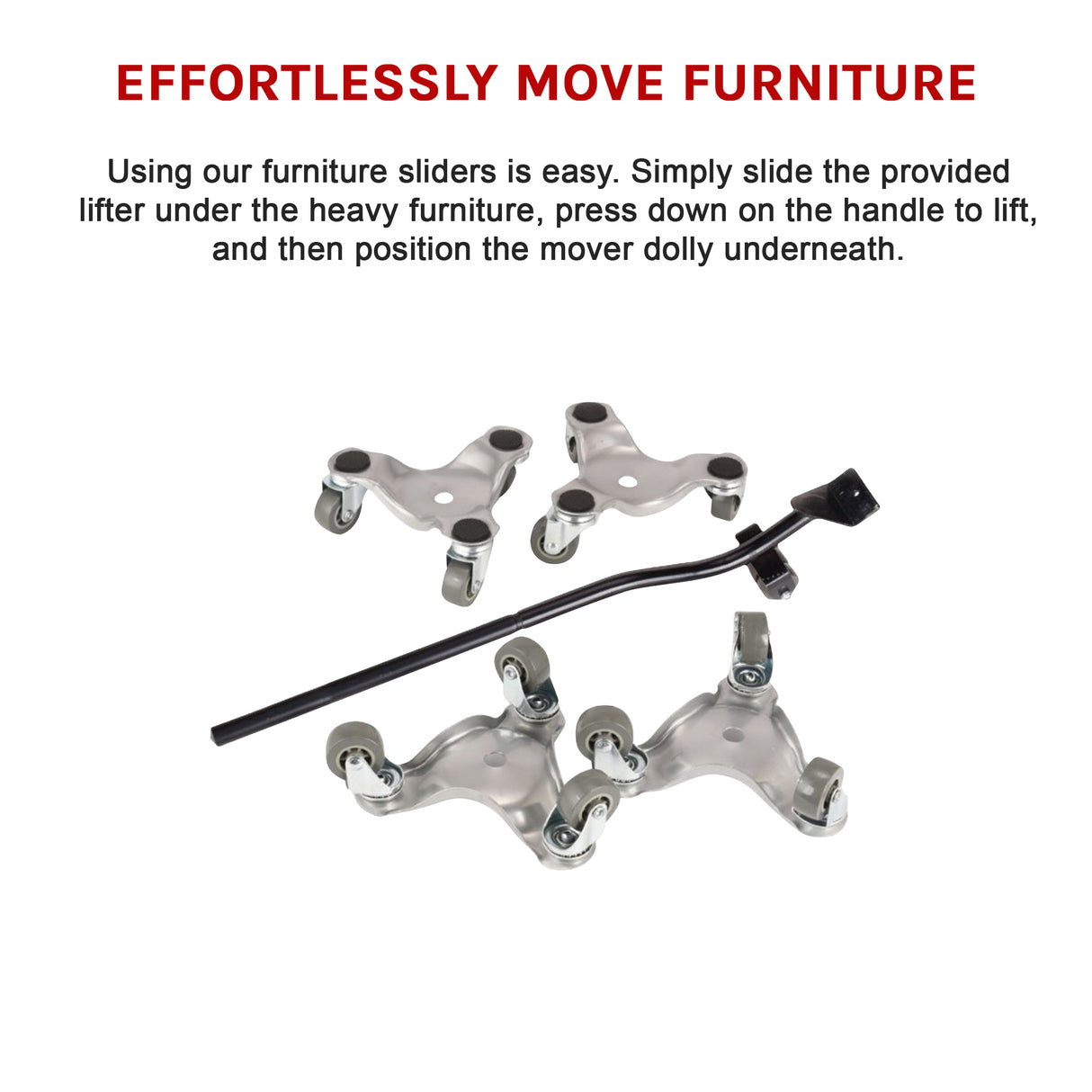 4 X All-purpose Dolly Metal Heavy Duty Furniture Mover Slider Set
