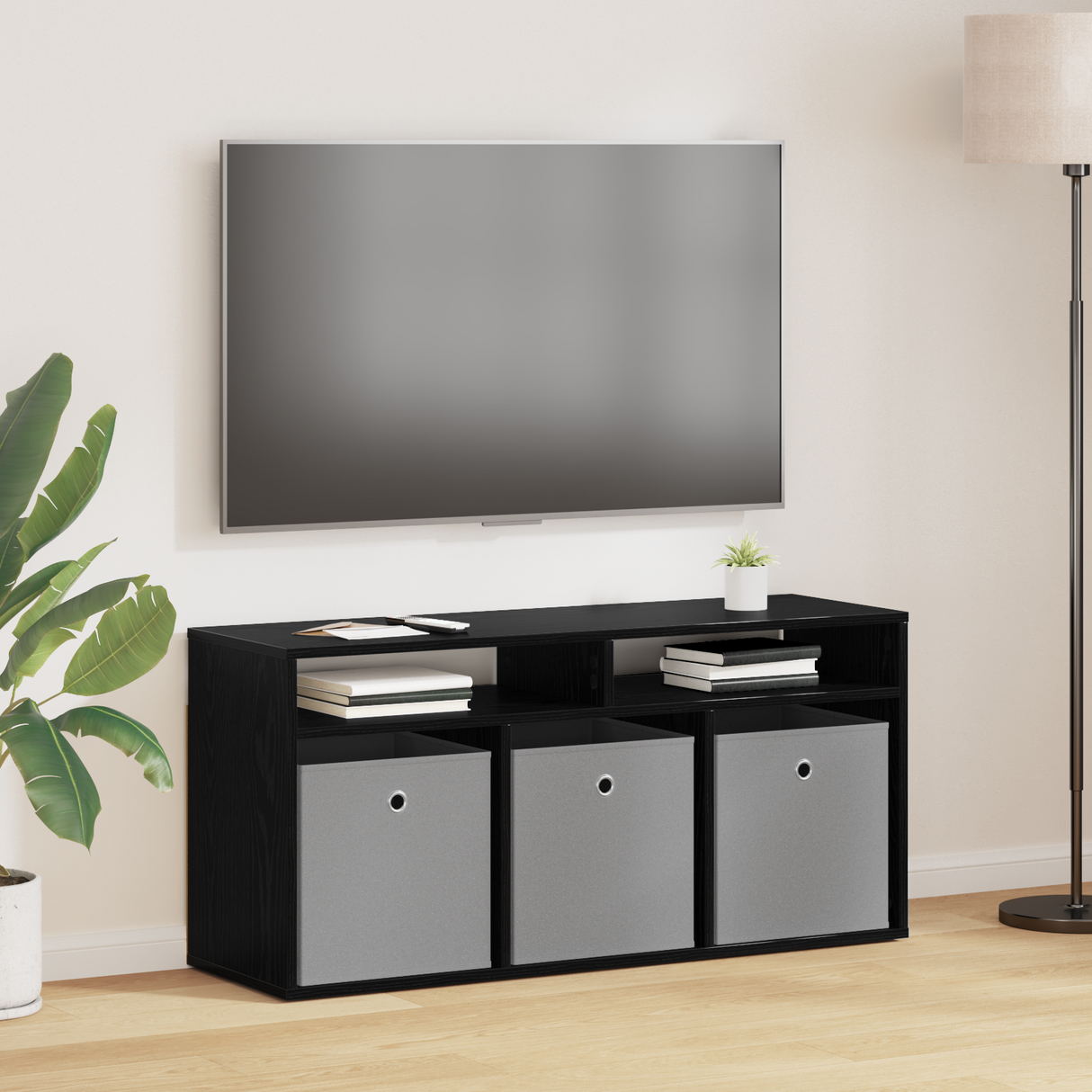 Lowboard with Drawer Black Oak 102 x 32 x 48.5 cm
