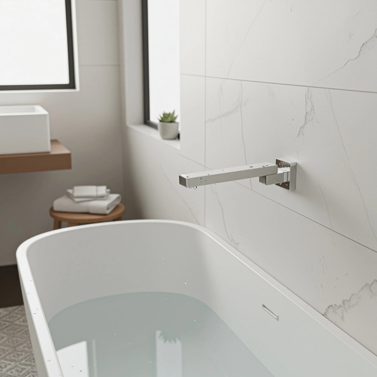 Bath In Wall Swivel Spout in Polished Chrome Finish
