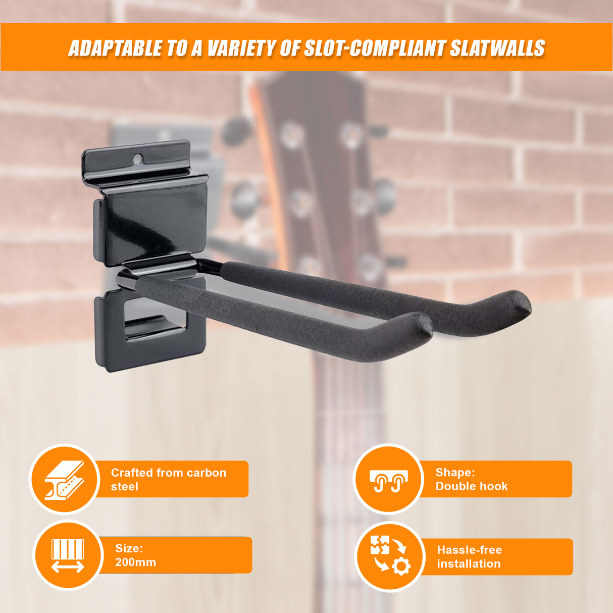 Garage Slatwall Retail Store Display Wall Mount Storage Double Hooks