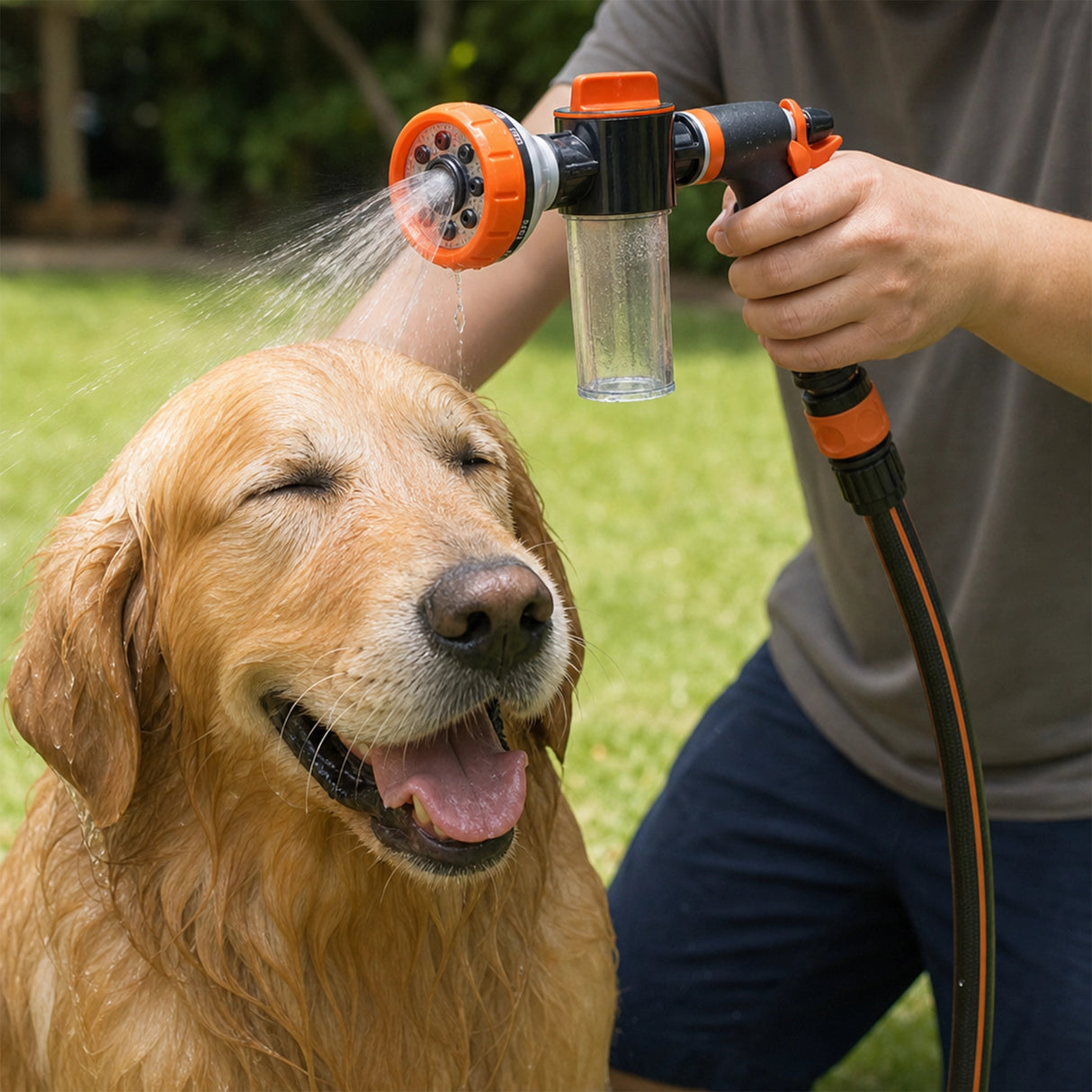 Garden Hose Nozzle Pet Shower Car Wash Leak-Proof Hose Hand Sprayer Switch