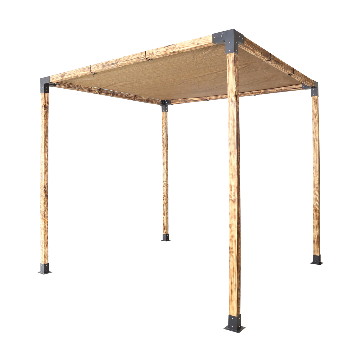Roof Pergola Gazebo Shed Matte Black Steel Brackets and Coffee Screen DIY Kits