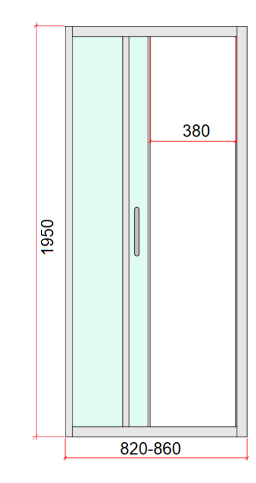 40mm Adjustable Contemporary Wall to Wall Chrome Sliding Shower Screen 82-86cm