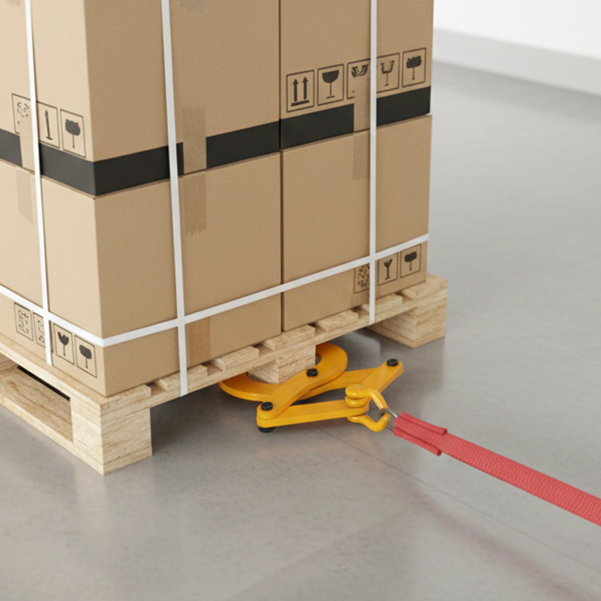 Steel Single Scissor Pallet Puller Clamp 1 Ton Capacity Pallet Grabber