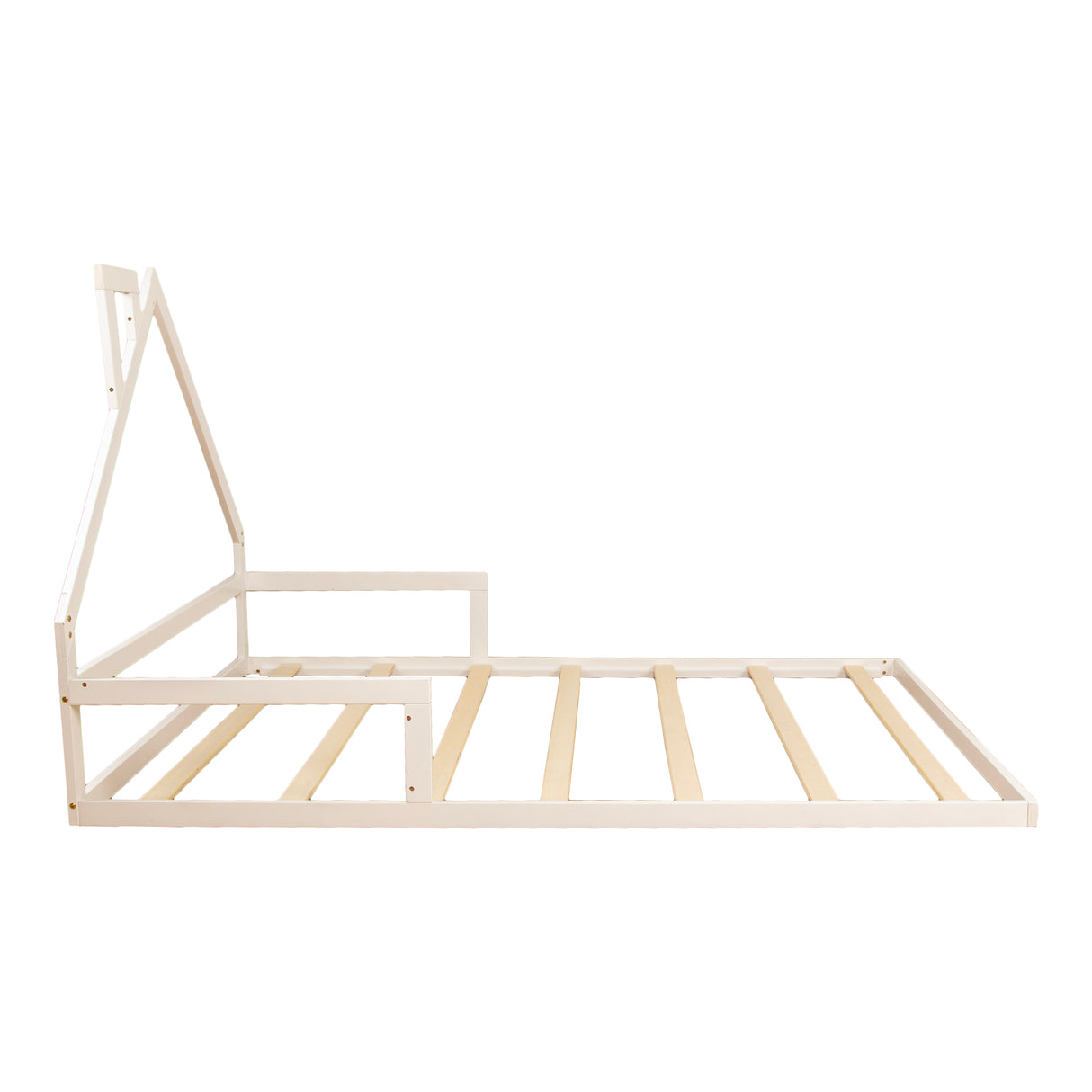 Pine Wood Floor Bed House Frame for Kids and Toddlers