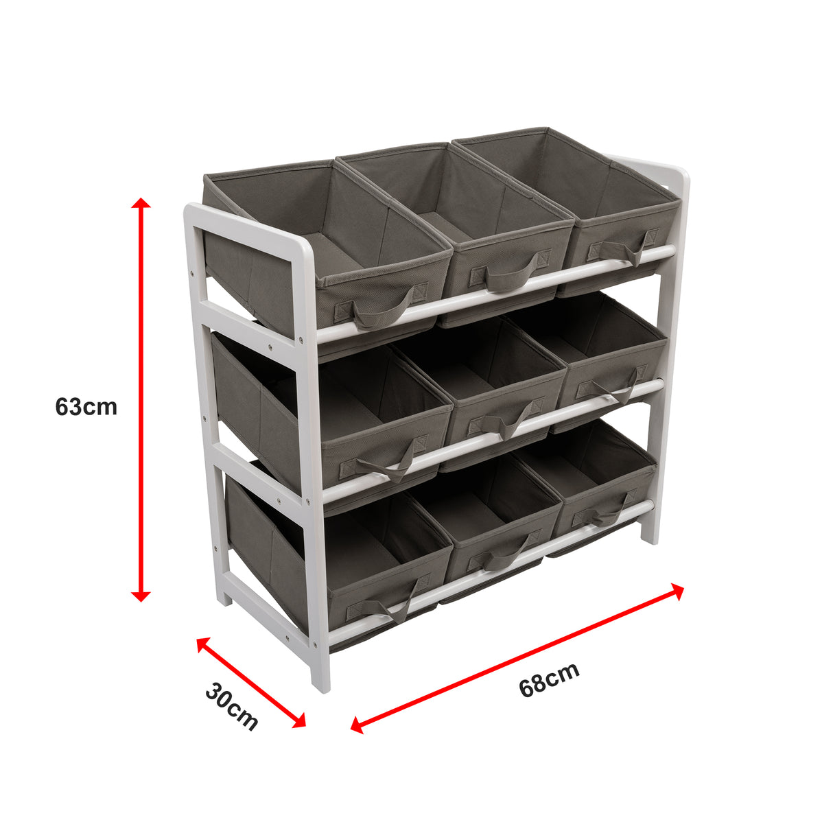 Kids Toy Box Storage Unit Drawers Childrens Bedroom Shelf Baby Nursery Furniture Grey