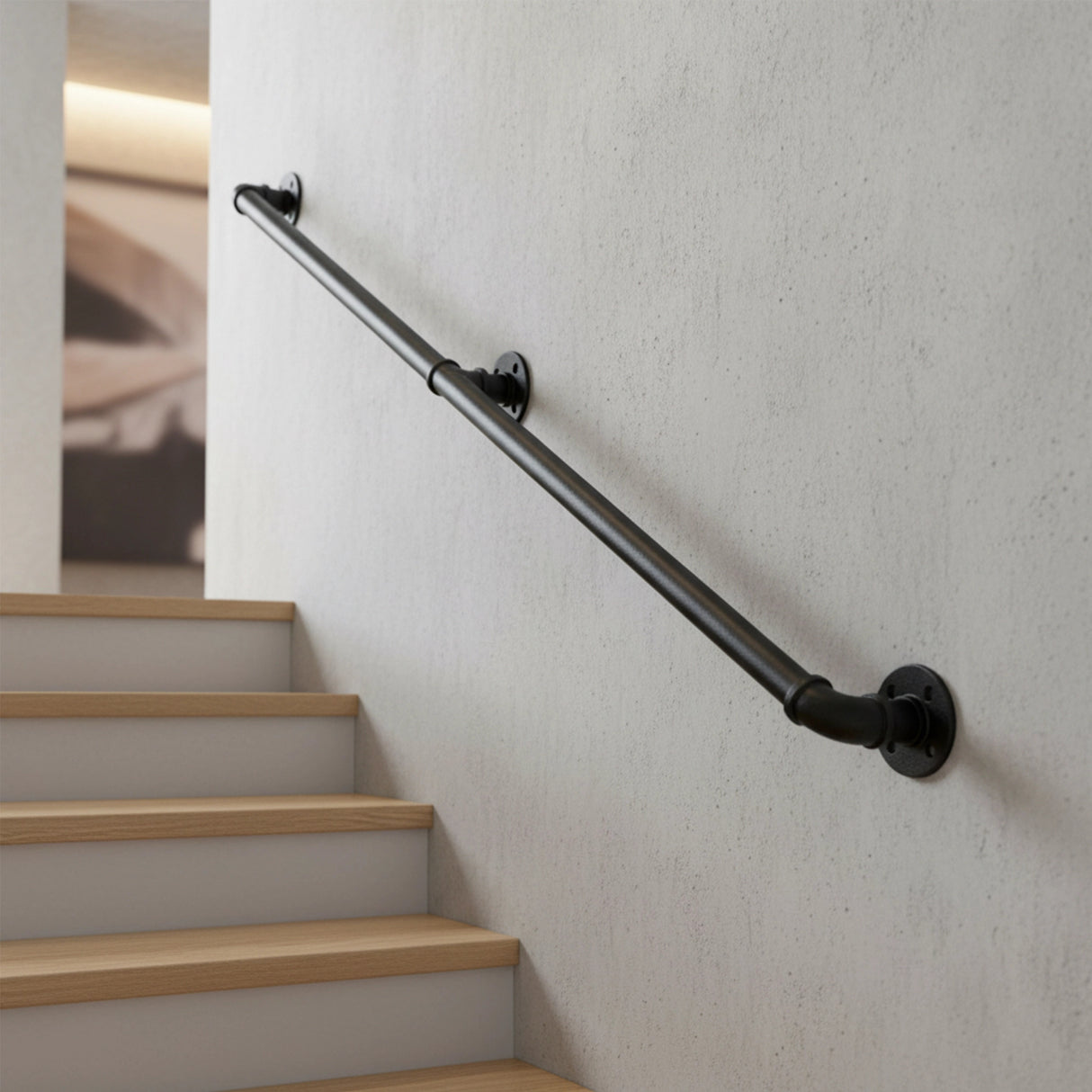 2m Handrail Stair Rail Grab Balustrade Staircase Banister + Installation Kit