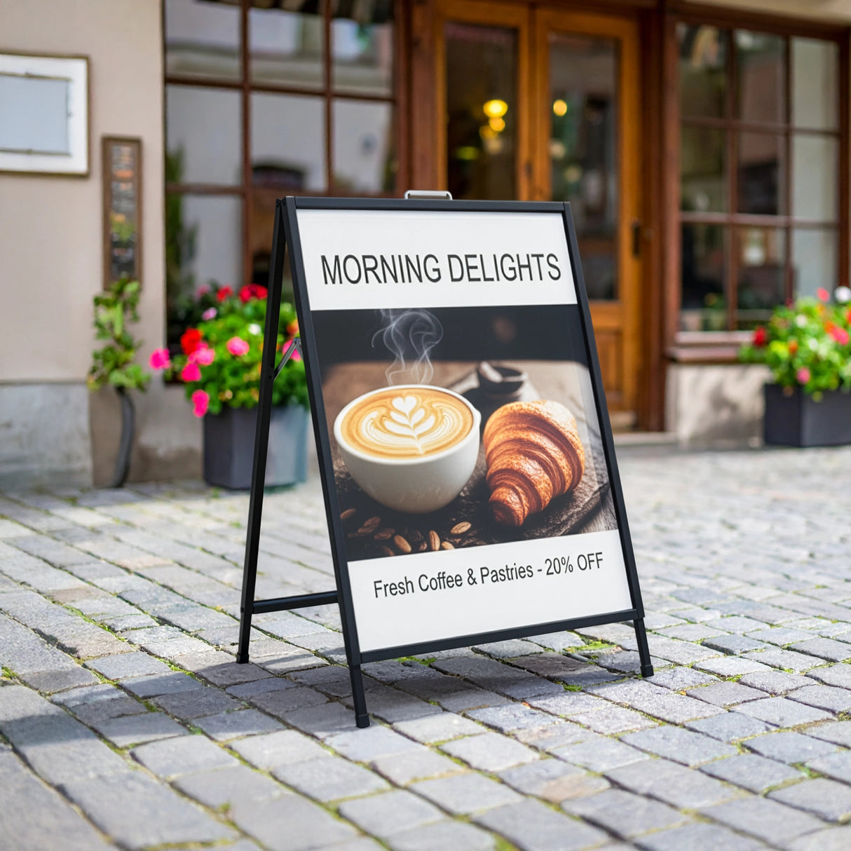 A-Frame Sign 60x90cm – Outdoor Sidewalk Steel Poster Board Display Stand