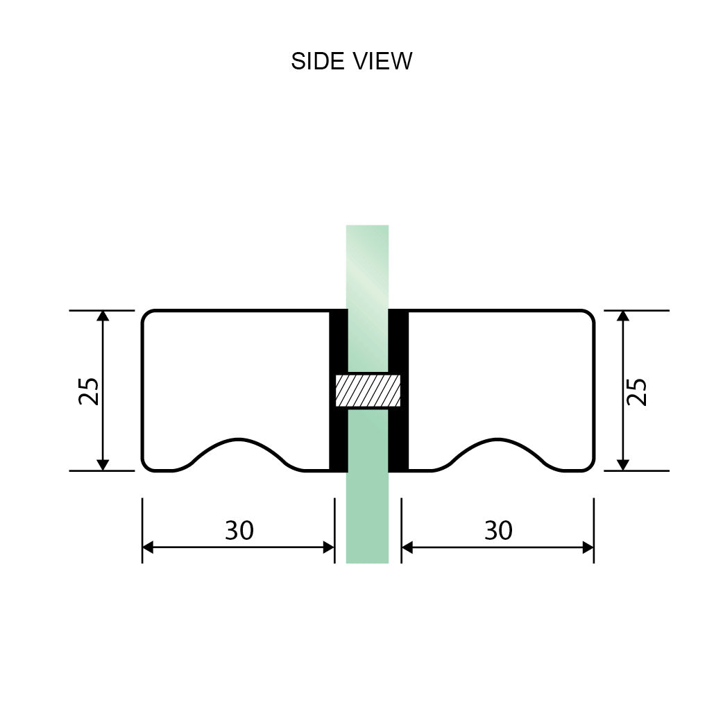 90cm Wall-to-Wall Frameless Shower Screen – Nickel U-Brackets and Floor U-Bracket with SS Hinges & Square Knob Handle